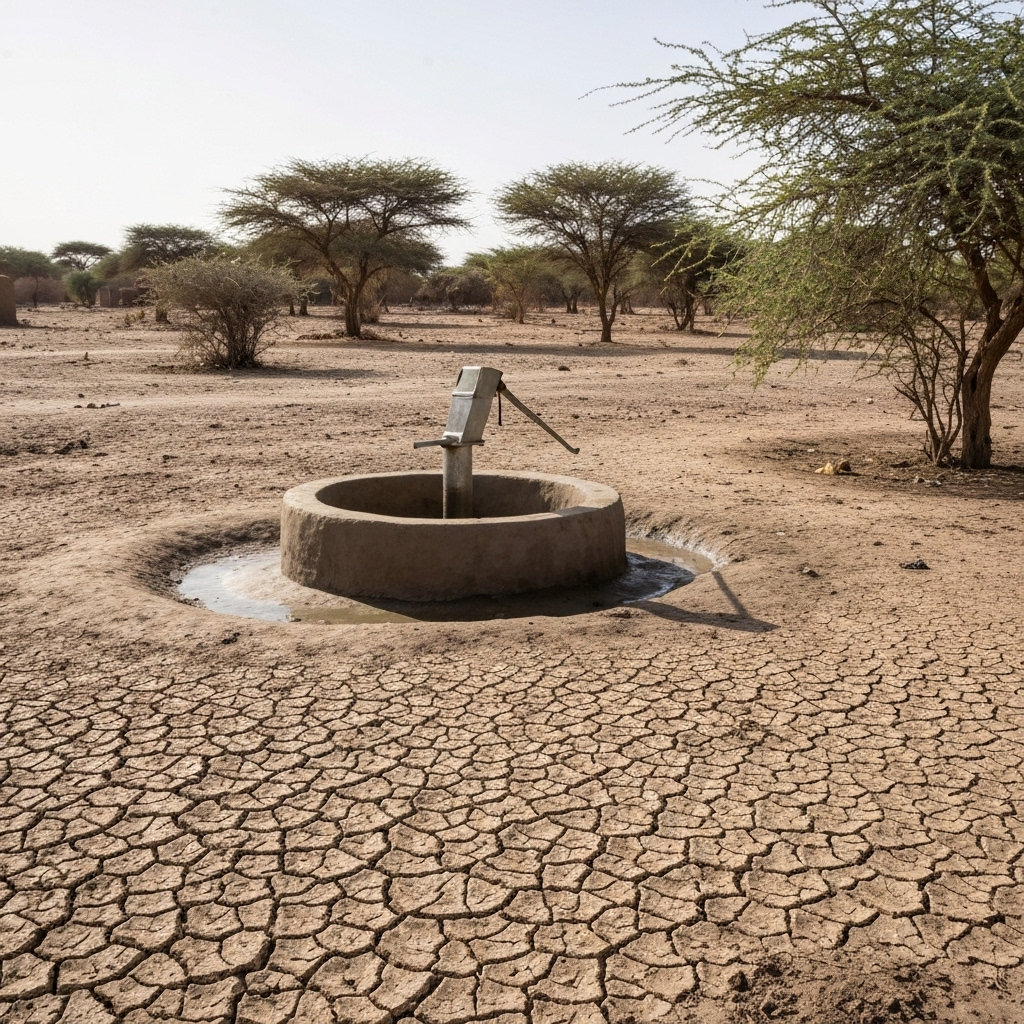 Clean water well in rural Somalia